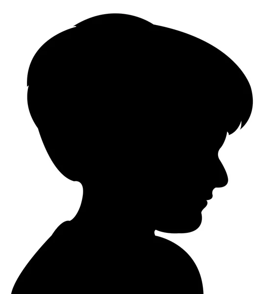 Bir çocuk baş siluet vektörü — Stok Vektör