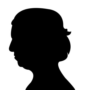 bayan baş siluet vektörü