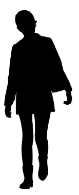 Yürüyen bir kız siluet vektör