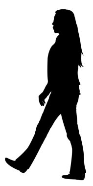 Yürüyen bir kız siluet vektör