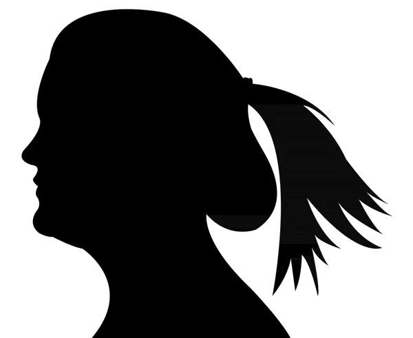 Lady head silhouette vector — Stock Vector