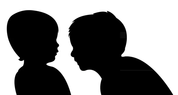 Bebekler siluet vektör iletişim