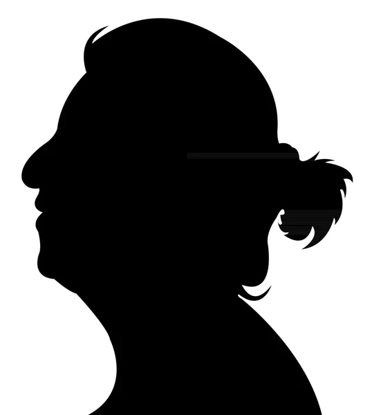 Vrouwelijke hoofd silhouet vector — Stockvector