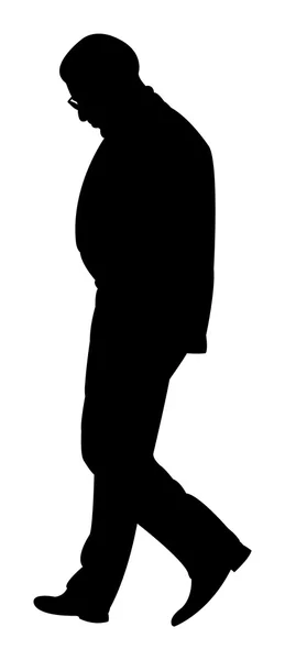 Walking man silhouette vector — Stock Vector