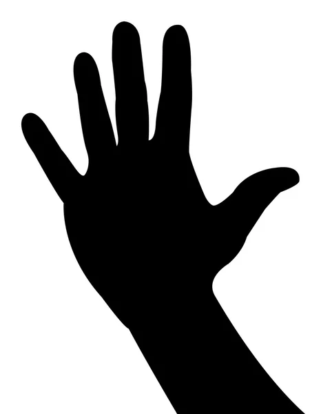 Een hand silhouet vector — Stockvector