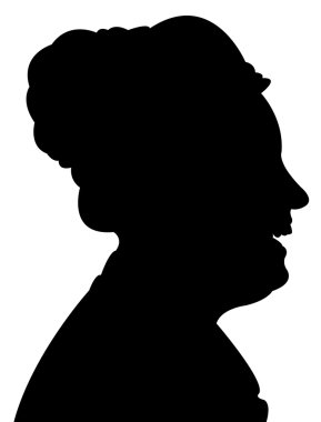 bayan baş siluet vektörü