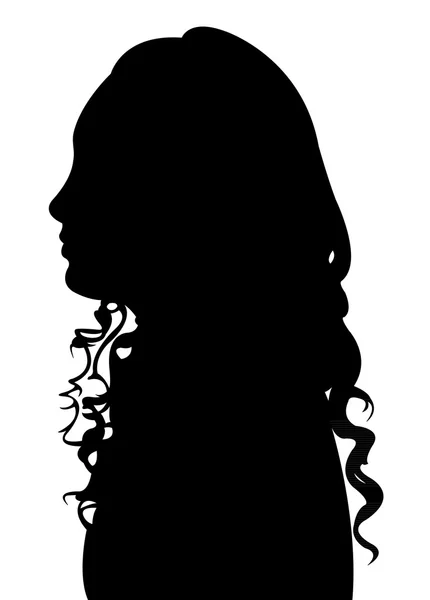 Vrouwelijke hoofd silhouet vector — Stockvector