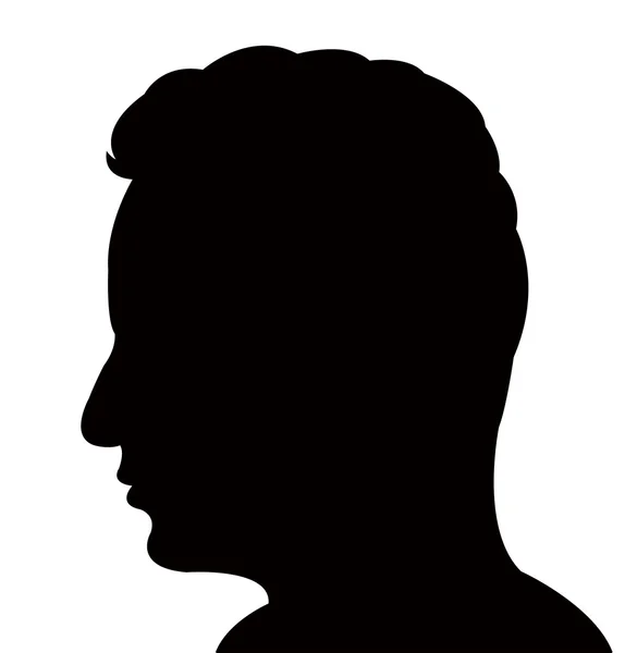 Un hombre cabeza silueta vector — Vector de stock