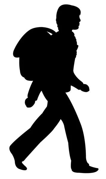 Μια κοπέλα περπάτημα, σιλουέτα διάνυσμα — Διανυσματικό Αρχείο