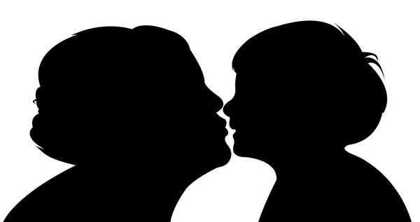 Mãe beijando seu bebê, vetor —  Vetores de Stock