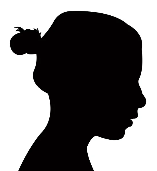 Een meisje hoofd silhouet vector — Stockvector