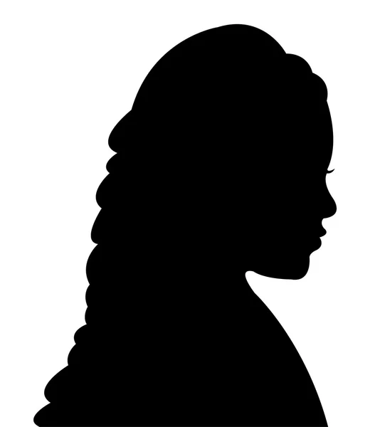Una niña cabeza silueta vector — Archivo Imágenes Vectoriales