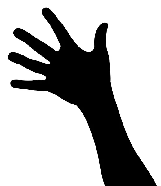 女性の手のシルエットベクトル — ストックベクタ