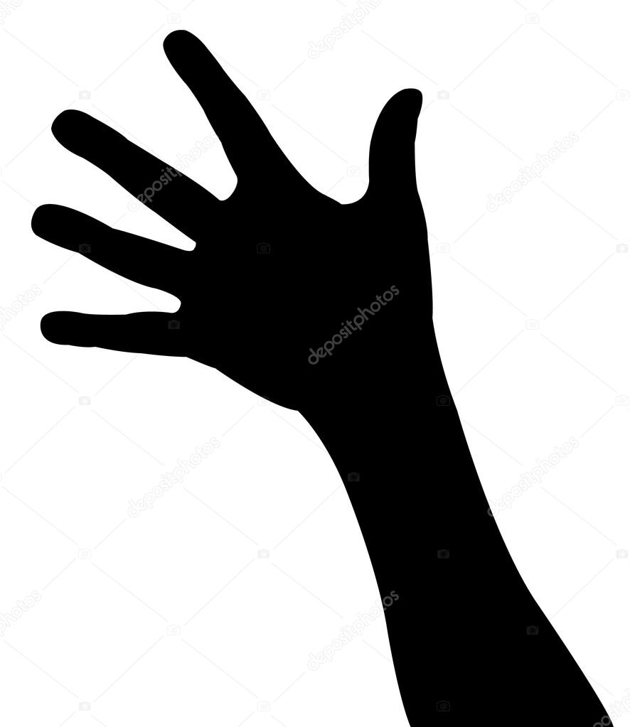 Lady hand silhouette vector