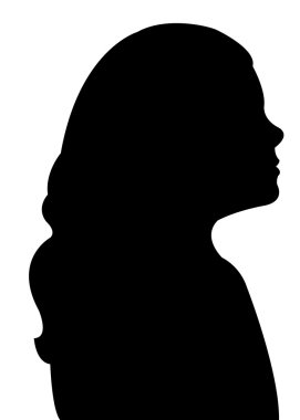 bir kız baş siluet vektörü
