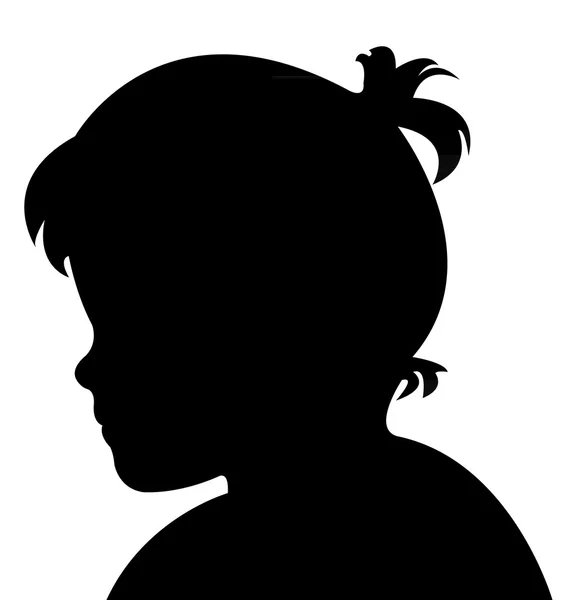 Een meisje hoofd silhouet vector — Stockvector