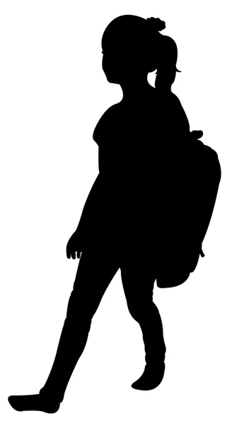 Back to school kid silhouette — Stock Vector