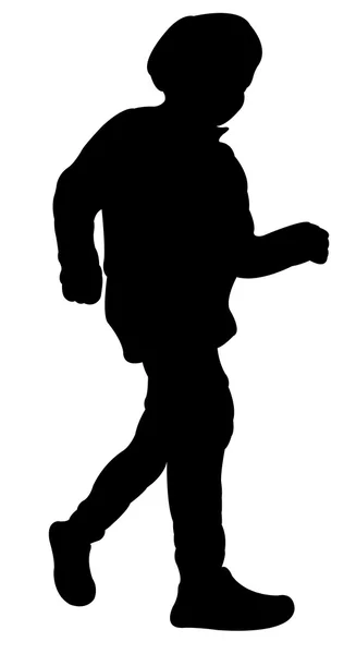 A walking boy body silhouette vector — Stock Vector