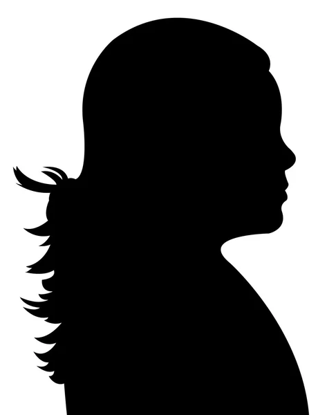 Une fille tête silhouette vecteur — Image vectorielle