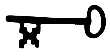 eski anahtar siluet vektörü