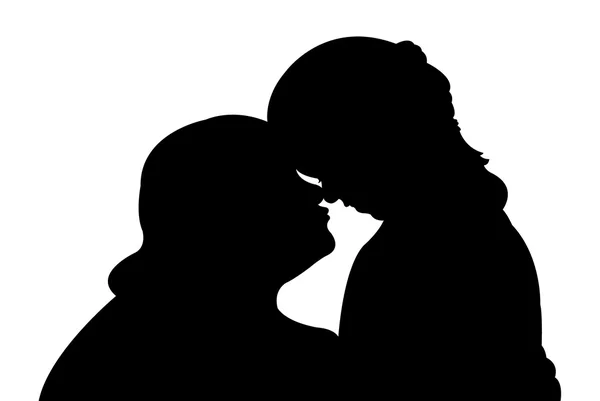 Mother kissing her baby, vector — Stock Vector