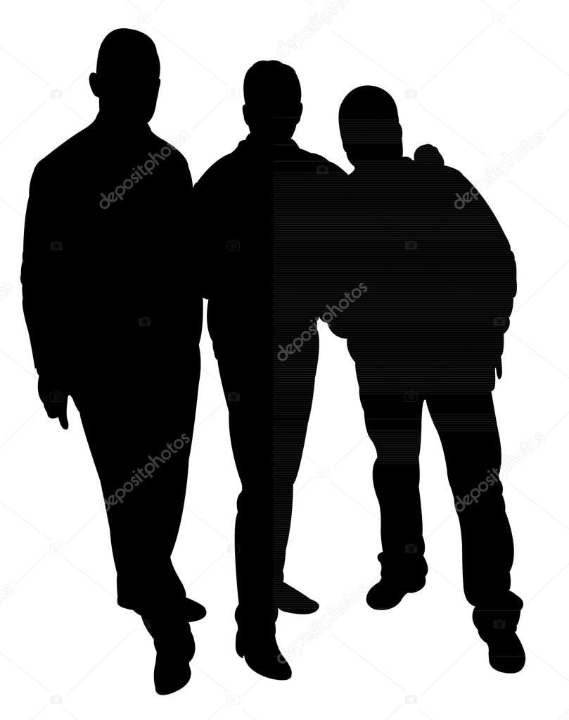 Download Three men silhouette | Three men silhouette vector — Stock ...