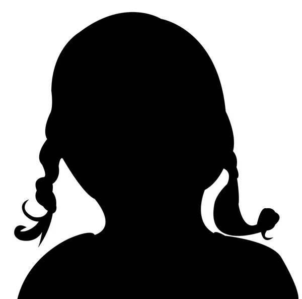 Een meisje hoofd silhouet vector — Stockvector