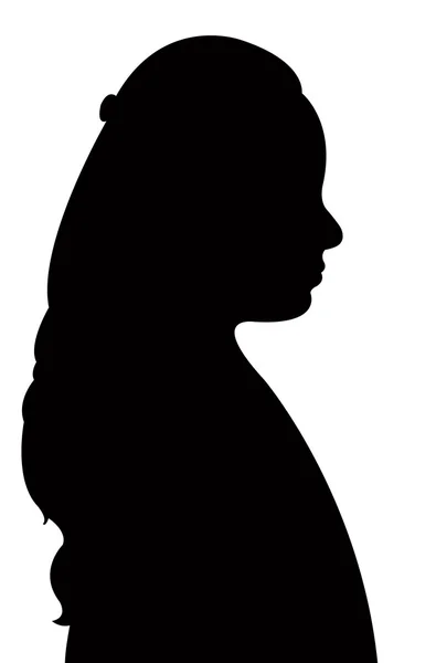 Een meisje hoofd silhouet vector — Stockvector