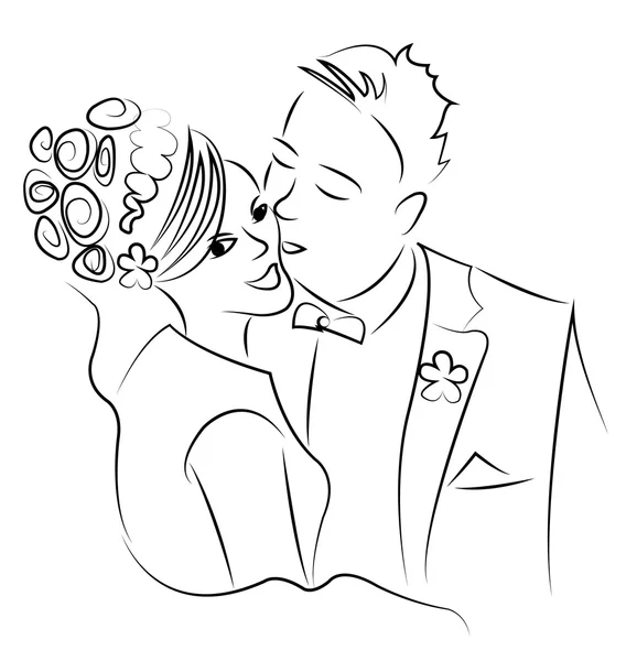 Pareja casada, vector de dibujos animados — Vector de stock