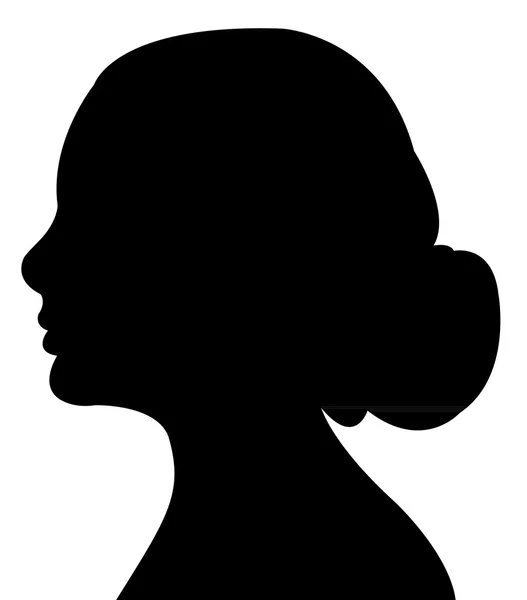 Een meisje hoofd silhouet vector — Stockvector