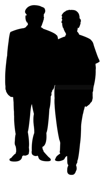 Old men silhouette vector — Stock Vector