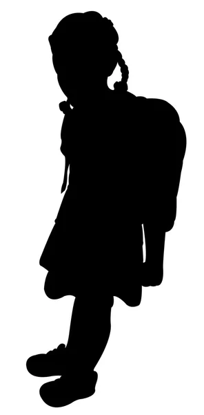 Back to school kid silhouette — Stock Vector