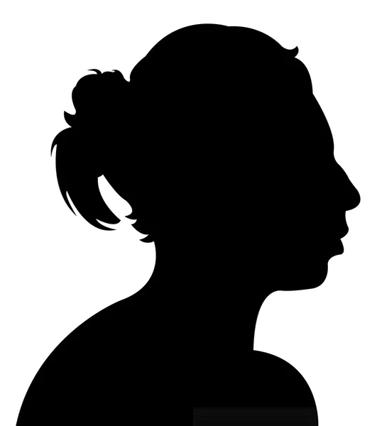 Un vecteur de silhouette de tête de dame — Image vectorielle