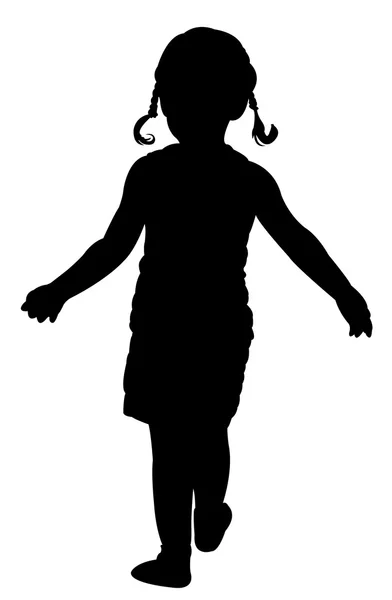 Περπάτημα κορίτσι silhouette διάνυσμα — Διανυσματικό Αρχείο