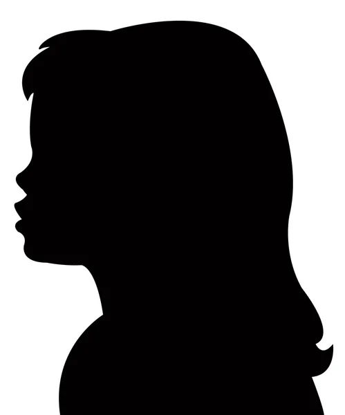 Une fille tête silhouette vecteur — Image vectorielle