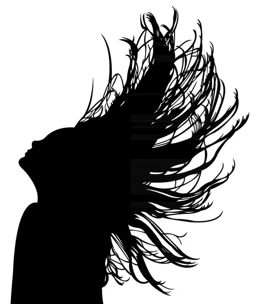 Chica con el pelo largo — Vector de stock