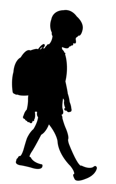 Terug naar school kind silhouet — Stockvector