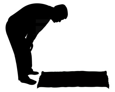 Beş kez namaz kılmak, bir müslümanın silueti