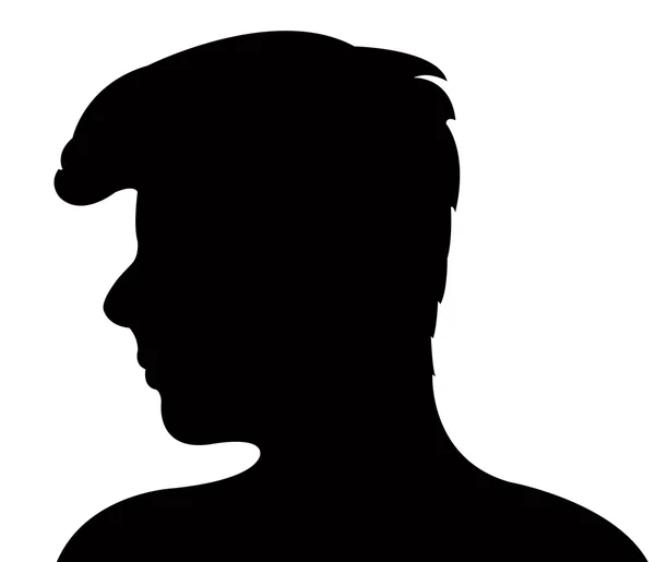 Silhouet van een hoofd van een man — Stockvector