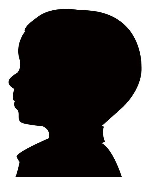 Een jongen hoofd silhouet vector — Stockvector