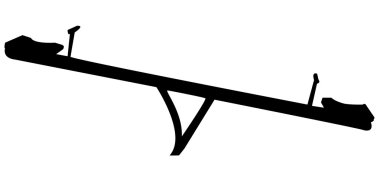 bir tahterevalli siluet vektör