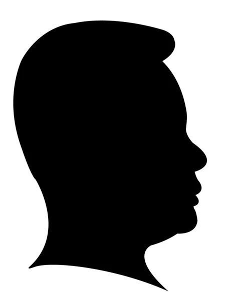 Silhouette d'une tête d'homme — Image vectorielle