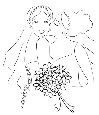 Yeni evli bir lezbiyen çift