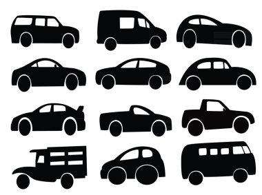 arabası siluet kolaj seti