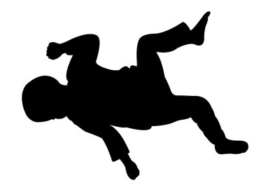 sleepng bebek çocuk siluet vektör