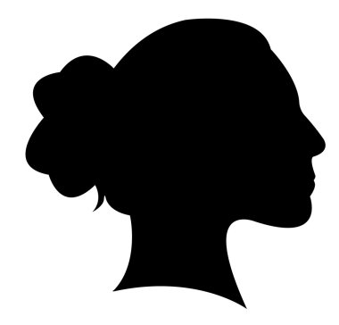 bir bayan baş siluet vektörü