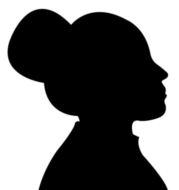 bir bayan baş siluet vektörü