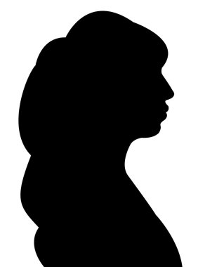 bir bayan baş siluet vektörü
