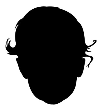 Yeni doğan bebek baş siluet vektör