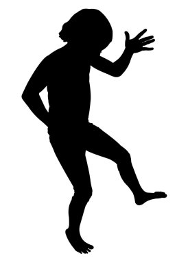 dans eden çocuk, siluet vektörü